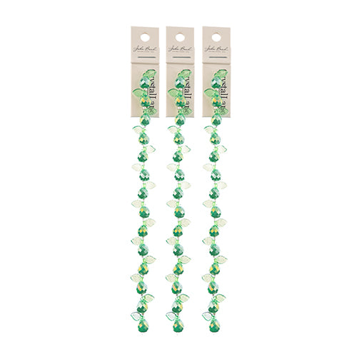 Crystal Lane DIY Flower 7in Bead Strand Pear & Leaf Mix - 14pcs