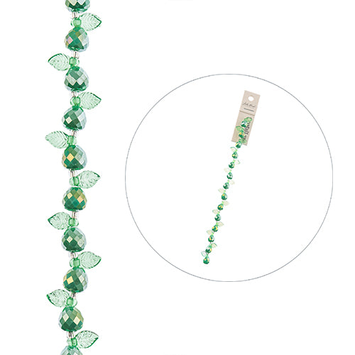 Crystal Lane DIY Flower 7in Bead Strand Pear & Leaf Mix - 14pcs