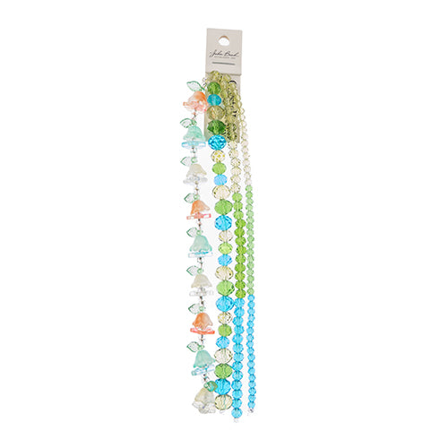 Crystal Lane DIY Flower 7in Bead Strand Flower/Faceted Rondelle Ombre Mix