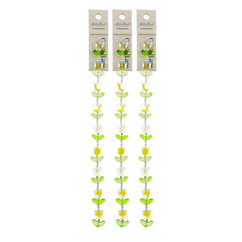 Crystal Lane DIY Flower 7in Bead Strand Tulip 14x16mm 9pcs