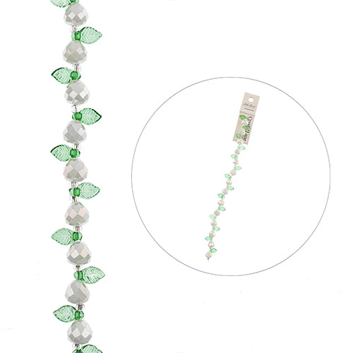 Crystal Lane DIY Flower 7in Bead Strand Pear & Leaf Mix - 14pcs