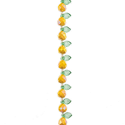 Crystal Lane DIY Flower 7in Bead Strand Pear & Leaf Mix - 14pcs