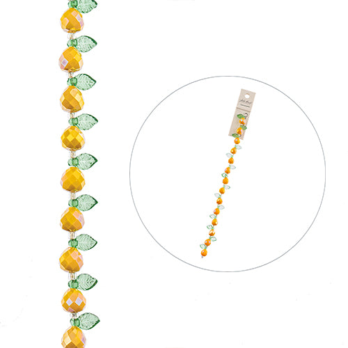 Crystal Lane DIY Flower 7in Bead Strand Pear & Leaf Mix - 14pcs