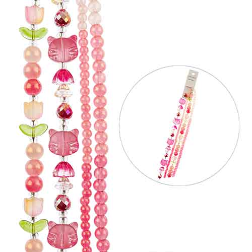 Crystal Lane DIY Flower 7in Bead Strand Ombre Mix