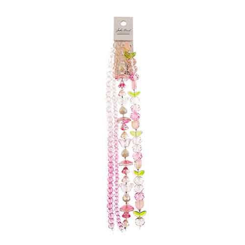 Crystal Lane DIY Flower 7in Bead Strand Flower/Faceted Rondelle Ombre Mix