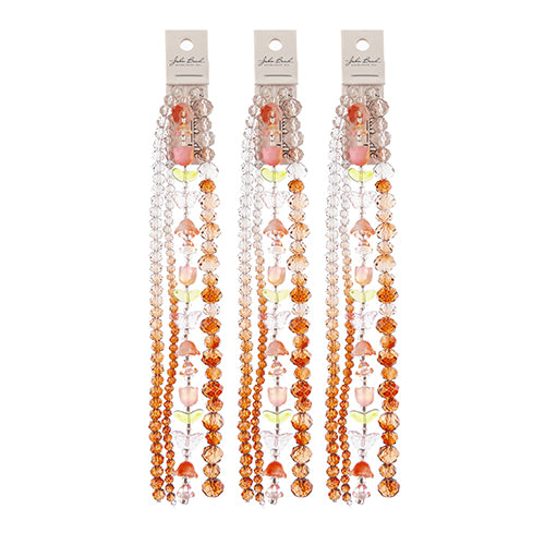 Crystal Lane DIY Flower 7in Bead Strand Flower/Faceted Rondelle Ombre Mix