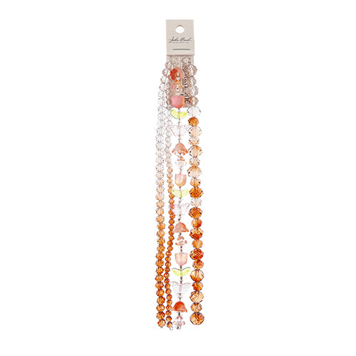 Crystal Lane DIY Flower 7in Bead Strand Flower/Faceted Rondelle Ombre Mix