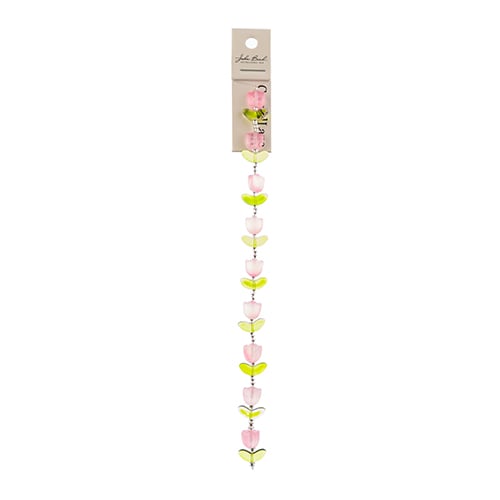 Crystal Lane DIY Flower 7in Bead Strand Tulip 14x16mm 9pcs