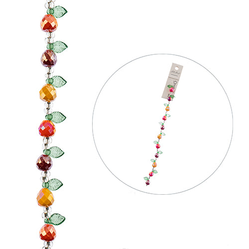 Crystal Lane DIY Flower 7in Bead Strand Pear & Leaf Mix - 14pcs