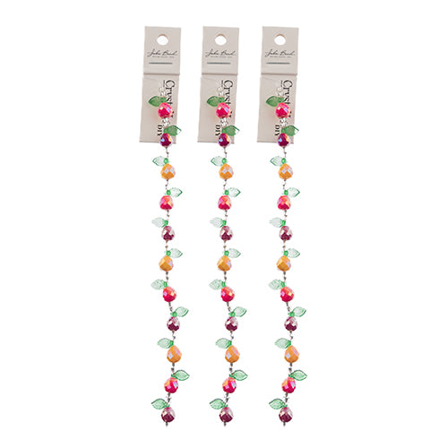 Crystal Lane DIY Flower 7in Bead Strand Pear & Leaf Mix - 14pcs