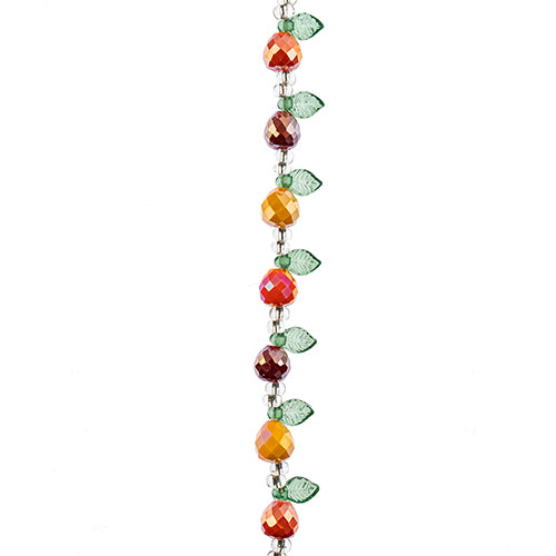 Crystal Lane DIY Flower 7in Bead Strand Pear & Leaf Mix - 14pcs