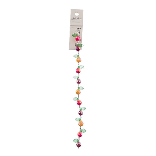 Crystal Lane DIY Flower 7in Bead Strand Pear & Leaf Mix - 14pcs