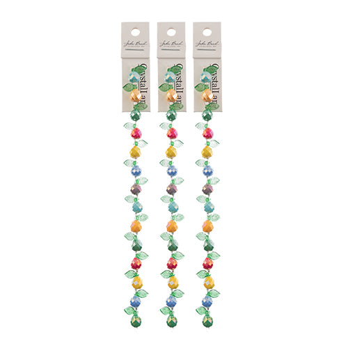 Crystal Lane DIY Flower 7in Bead Strand Pear & Leaf Mix - 14pcs