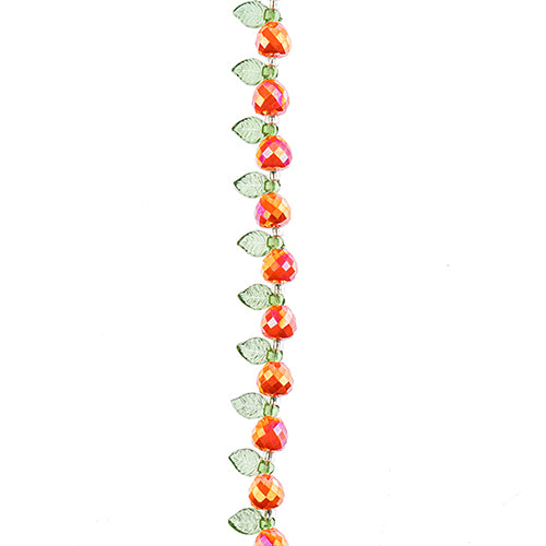 Crystal Lane DIY Flower 7in Bead Strand Pear & Leaf Mix - 14pcs