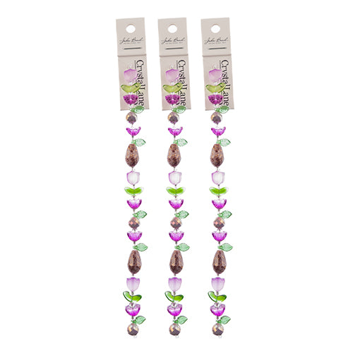 Crystal Lane DIY Flower 7in Bead Strand Tulip/Lotus Mix 14x16mm,10mm