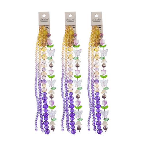 Crystal Lane DIY Flower 7in Bead Strand Flower/Faceted Rondelle Ombre Mix