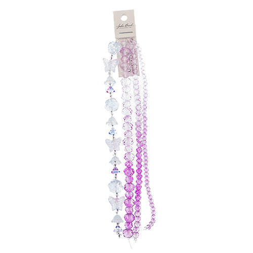 Crystal Lane DIY Flower 7in Bead Strand Flower/Faceted Rondelle Ombre Mix