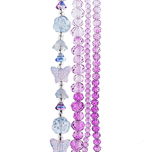 Crystal Lane DIY Flower 7in Bead Strand Flower/Faceted Rondelle Ombre Mix