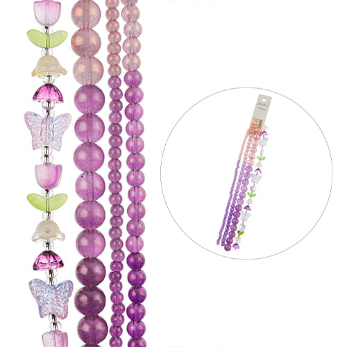 Crystal Lane DIY Flower 7in Bead Strand Ombre Mix