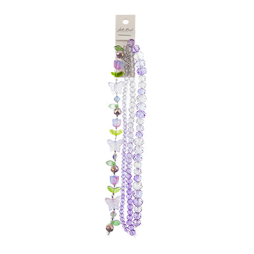 Crystal Lane DIY Flower 7in Bead Strand Flower/Faceted Rondelle Ombre Mix