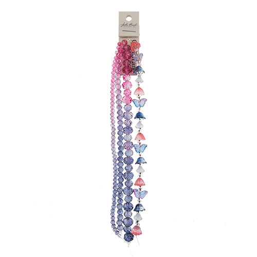 Crystal Lane DIY Flower 7in Bead Strand Flower/Faceted Rondelle Ombre Mix