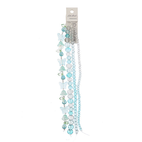 Crystal Lane DIY Flower 7in Bead Strand Flower/Faceted Rondelle Ombre Mix