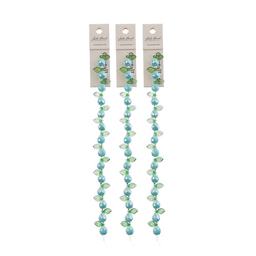 Crystal Lane DIY Flower 7in Bead Strand Pear & Leaf Mix - 14pcs