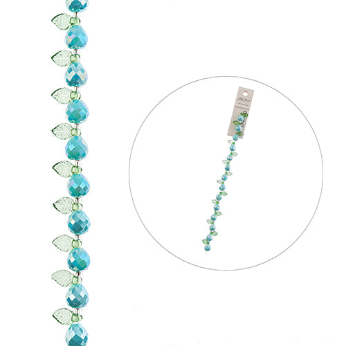 Crystal Lane DIY Flower 7in Bead Strand Pear & Leaf Mix - 14pcs