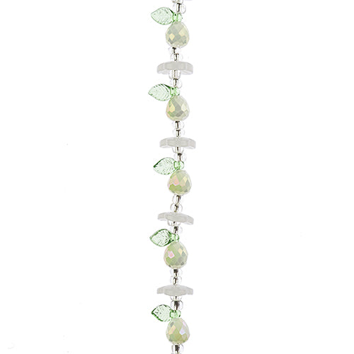 Crystal Lane DIY Flower 7in Bead Strand Opaque White Flower Cap & Pear Mix