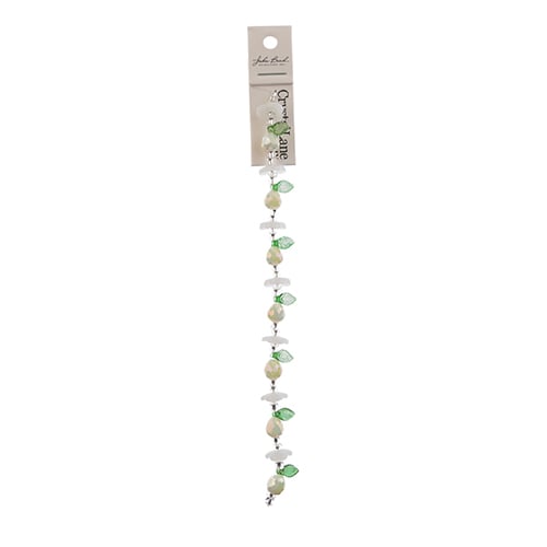 Crystal Lane DIY Flower 7in Bead Strand Opaque White Flower Cap & Pear Mix