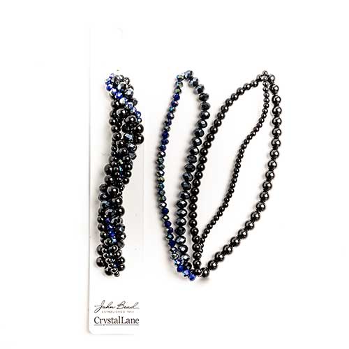 Crystal Lane Twisted Bead Strands Mix - Black Tulip