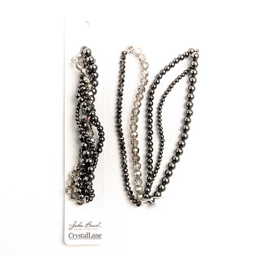 Crystal Lane Twisted Bead Strands Mix - Grey Iris