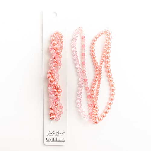Crystal Lane Twisted Bead Strands Mix - Waxflower Pink