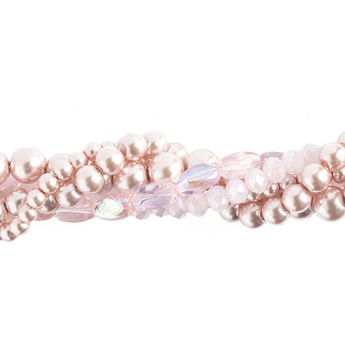 Crystal Lane Twisted Bead Strands Mix - Peony Pink