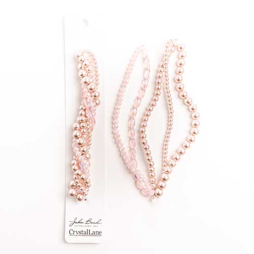 Crystal Lane Twisted Bead Strands Mix - Peony Pink