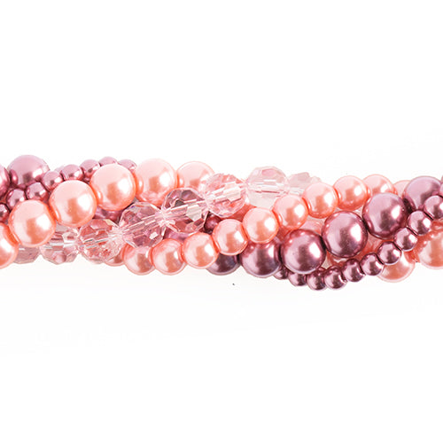 Crystal Lane Twisted Bead Strands Mix - Cyclamen