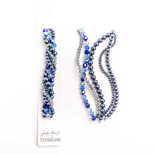 Crystal Lane Twisted Bead Strands Mix - Forget-me-not