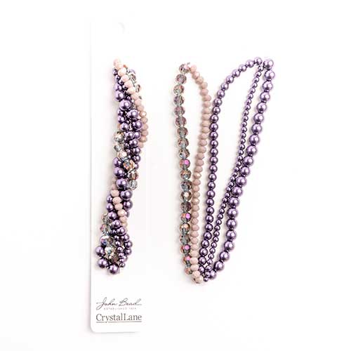 Crystal Lane Twisted Bead Strands Mix - Blackcurrant Swirl Moonflower