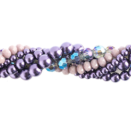 Crystal Lane Twisted Bead Strands Mix - Blackcurrant Swirl Moonflower
