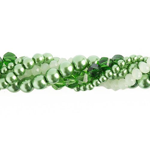 Crystal Lane Twisted Bead Strands Mix - Fern Green