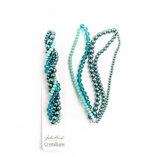 Crystal Lane Twisted Bead Strands Mix - Calla Lily Green