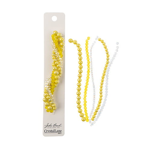 Crystal Lane Twisted Bead Strands Mix - Yellow Sunlight