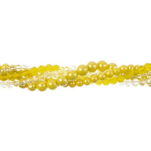 Crystal Lane Twisted Bead Strands Mix - Yellow Sunlight