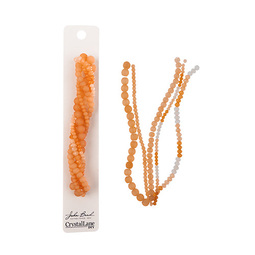 Crystal Lane Twisted Bead Strands Mix - Solar Orange