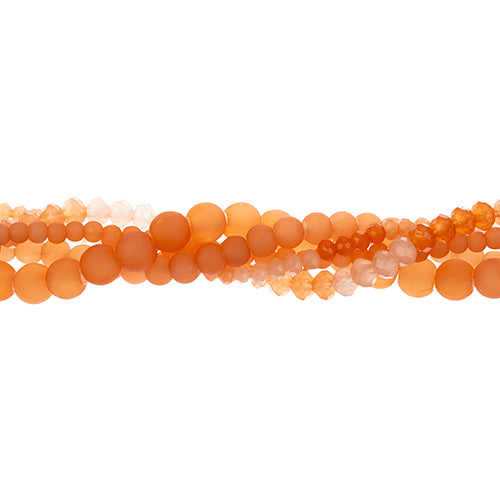 Crystal Lane Twisted Bead Strands Mix - Solar Orange