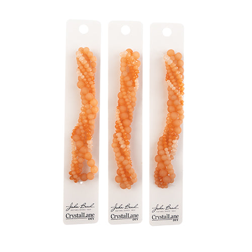 Crystal Lane Twisted Bead Strands Mix - Solar Orange