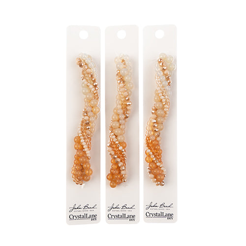 Crystal Lane Twisted Bead Strands Mix - Amber Glow