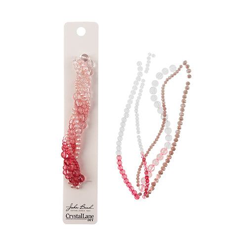Crystal Lane Twisted Bead Strands Mix - Pink Twilight