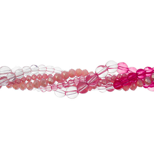Crystal Lane Twisted Bead Strands Mix - Pink Twilight