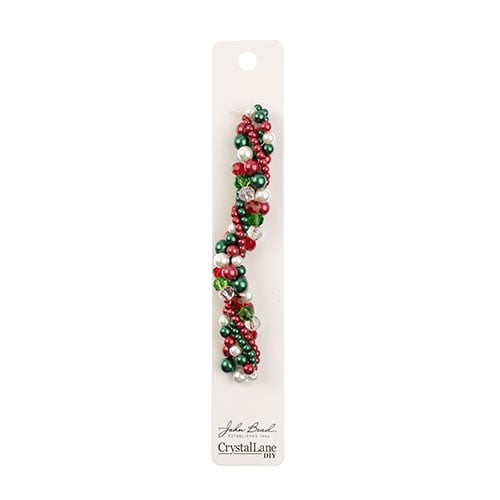 Crystal Lane Twisted Bead Strands Mix - Red/White/Green Mix